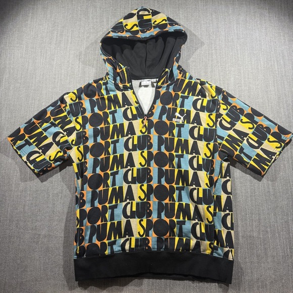 Puma Other - Puma Hoodie Mens Medium Multicolor Short Sleeve 1/4 Zip Pullover Sport Club